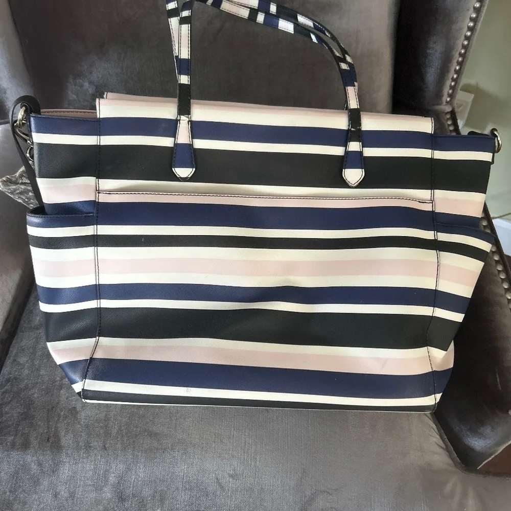 Kate Spade Striped Kaylie Grove street Diaper Baby Bag/ Tote - Picture 2 of 8